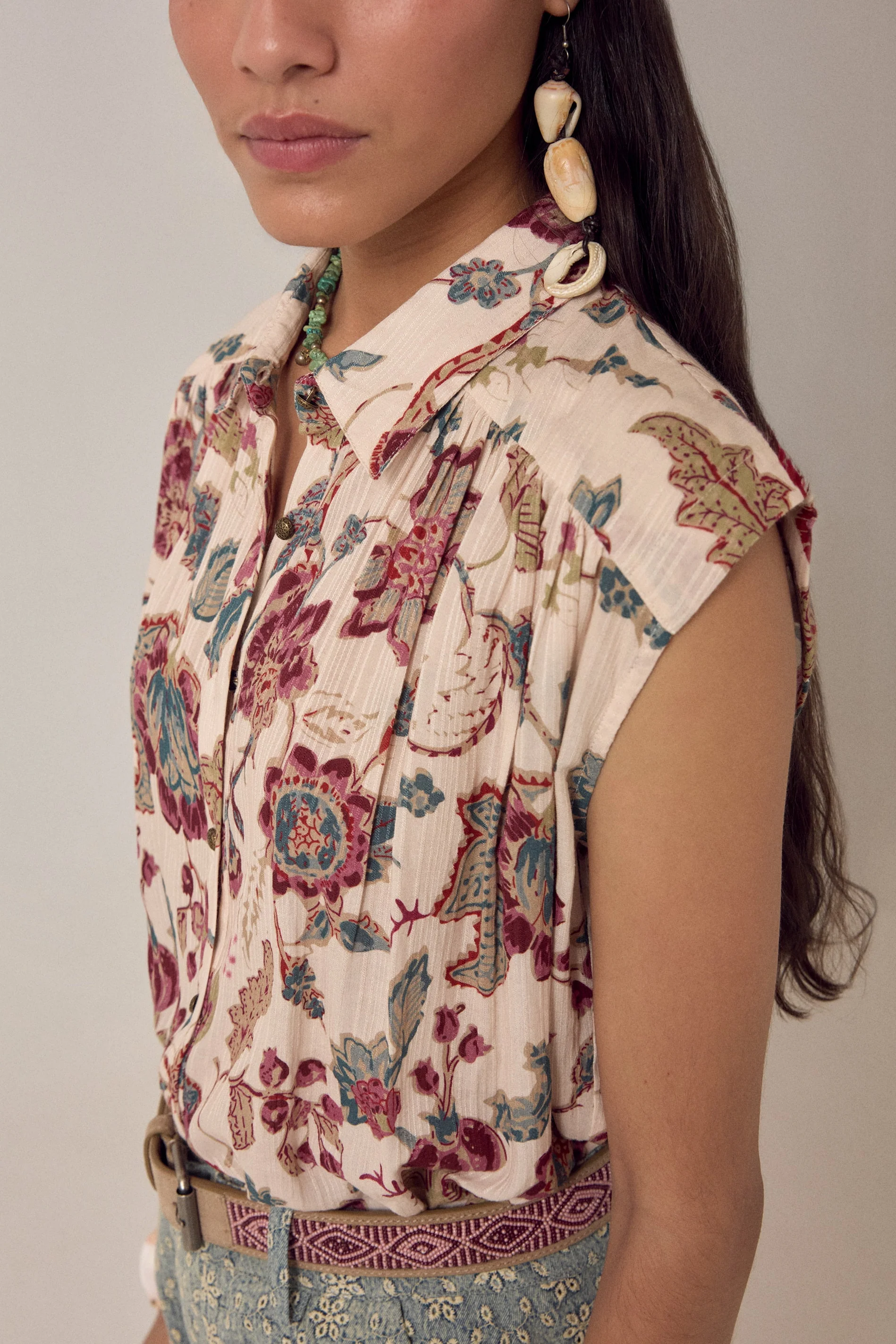 Bianca Sleeveless Shirt Sweet Iris