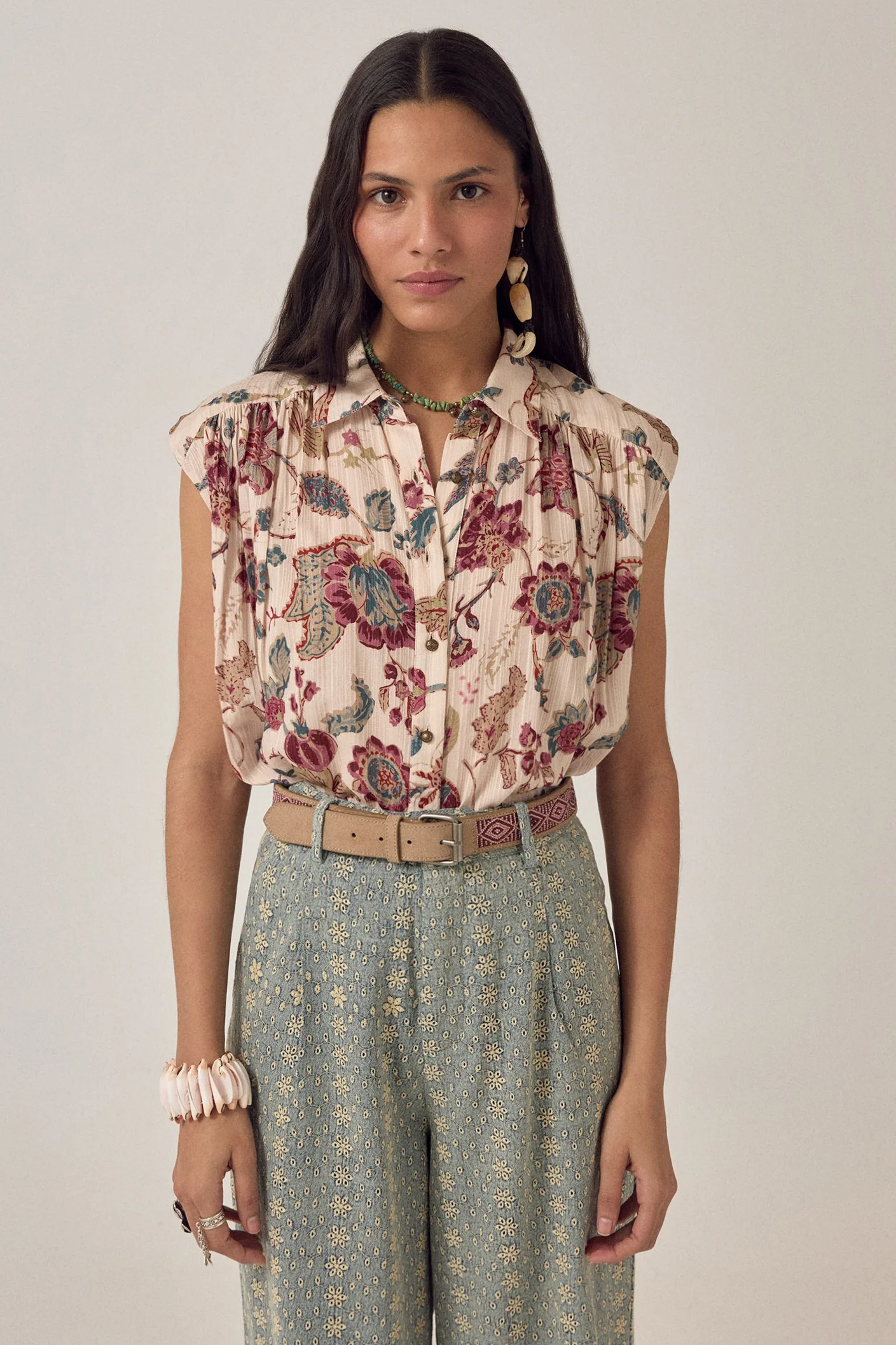 Bianca Sleeveless Shirt Sweet Iris