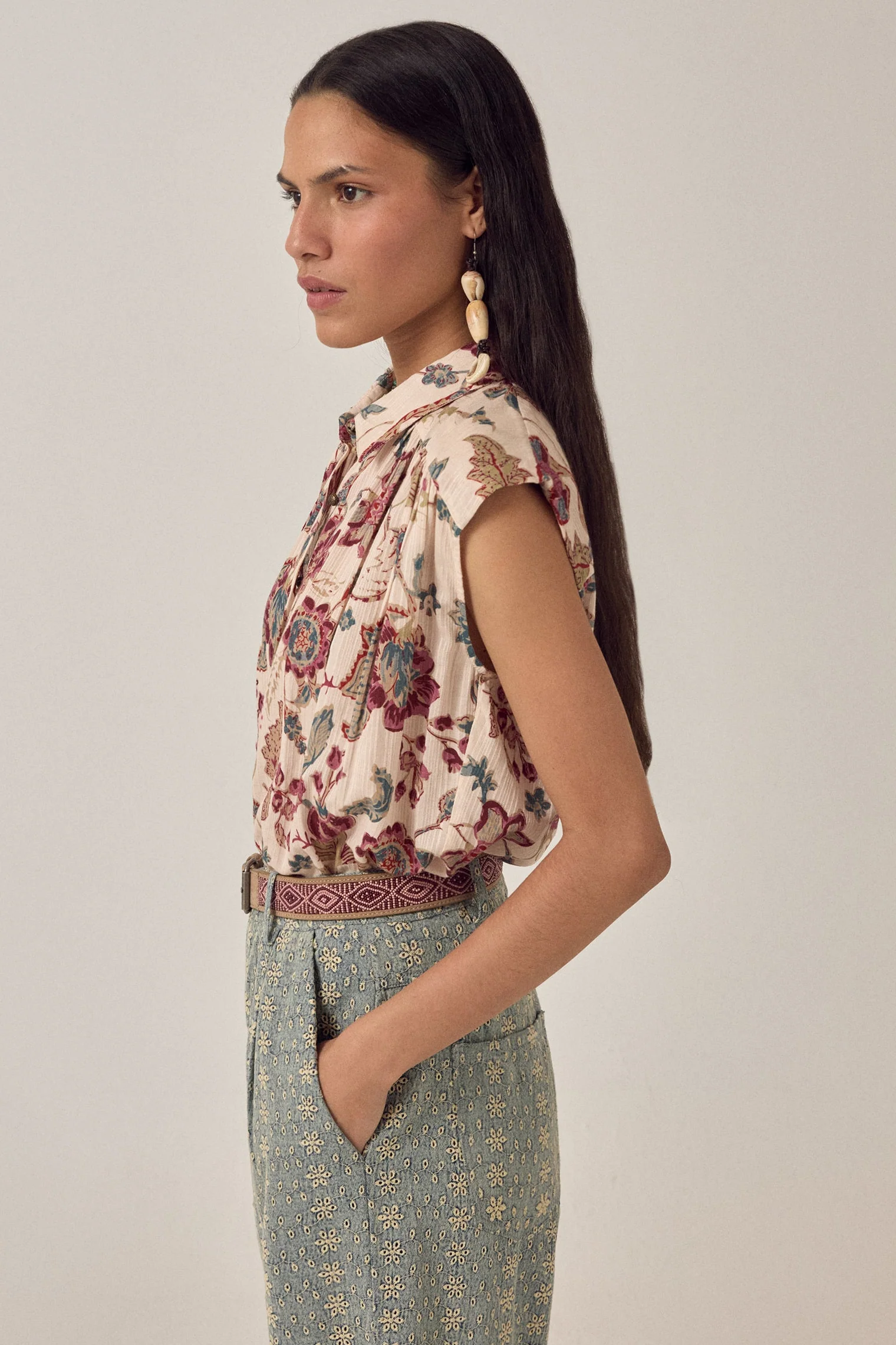 Bianca Sleeveless Shirt Sweet Iris