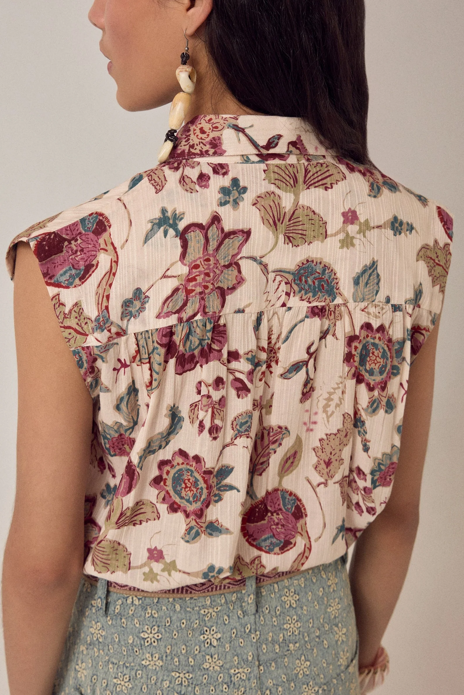 Bianca Sleeveless Shirt Sweet Iris