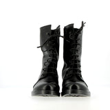 Black Leather Combat Boot
