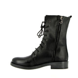 Black Leather Combat Boot