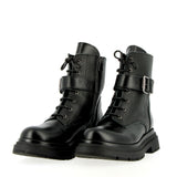 Black leather biker with strap