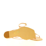 Nude leather flat sandal with strap