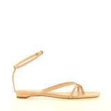 Sandalo basso in pelle nude con cinturino