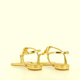 Flat sandal with gold chain