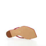 Raspberry leather flat sandal