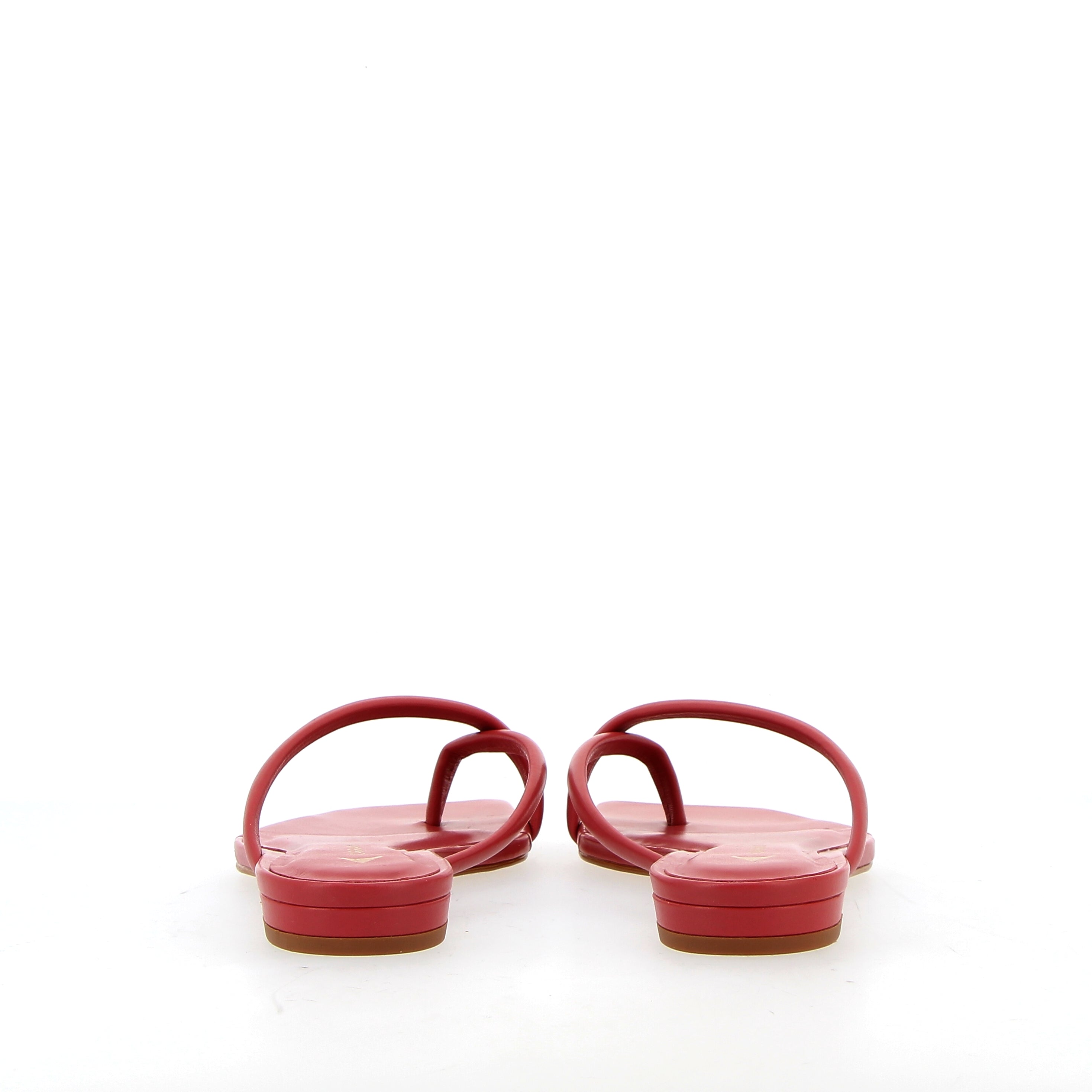 Raspberry leather flat sandal