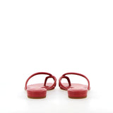 Raspberry leather flat sandal