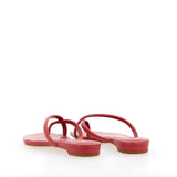 Raspberry leather flat sandal