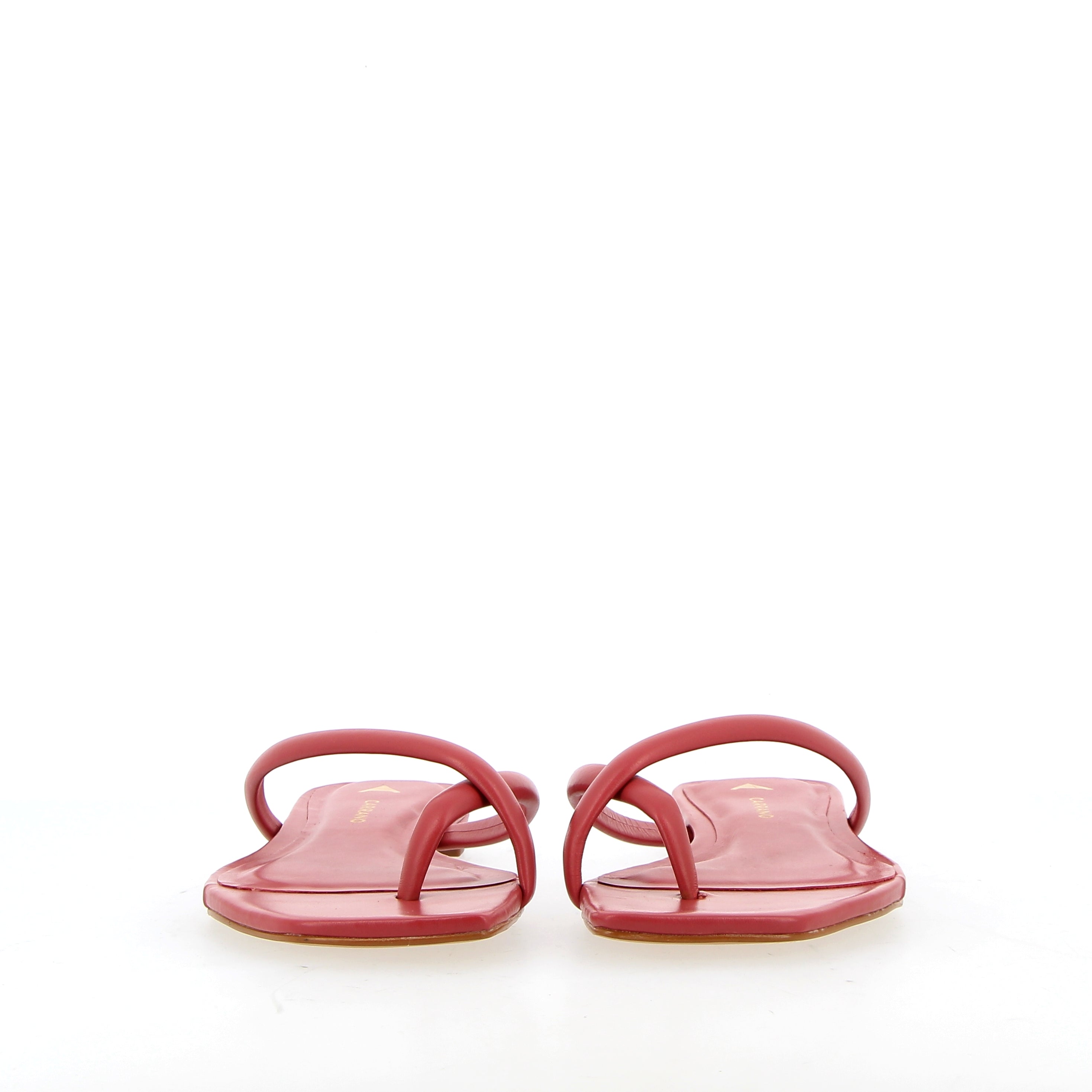 Raspberry leather flat sandal