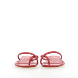 Raspberry leather flat sandal