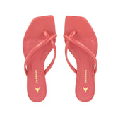 Sandalo basso in pelle lampone