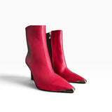 Stivaletto rosso con puntale oro