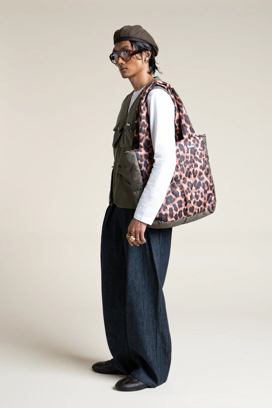 Leopard print tote bag