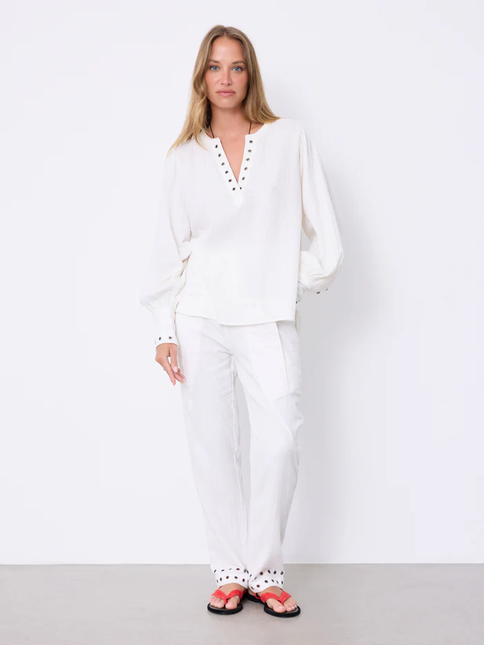 Cali Cotton Blouse Bianco