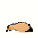 Black leather slide sandal