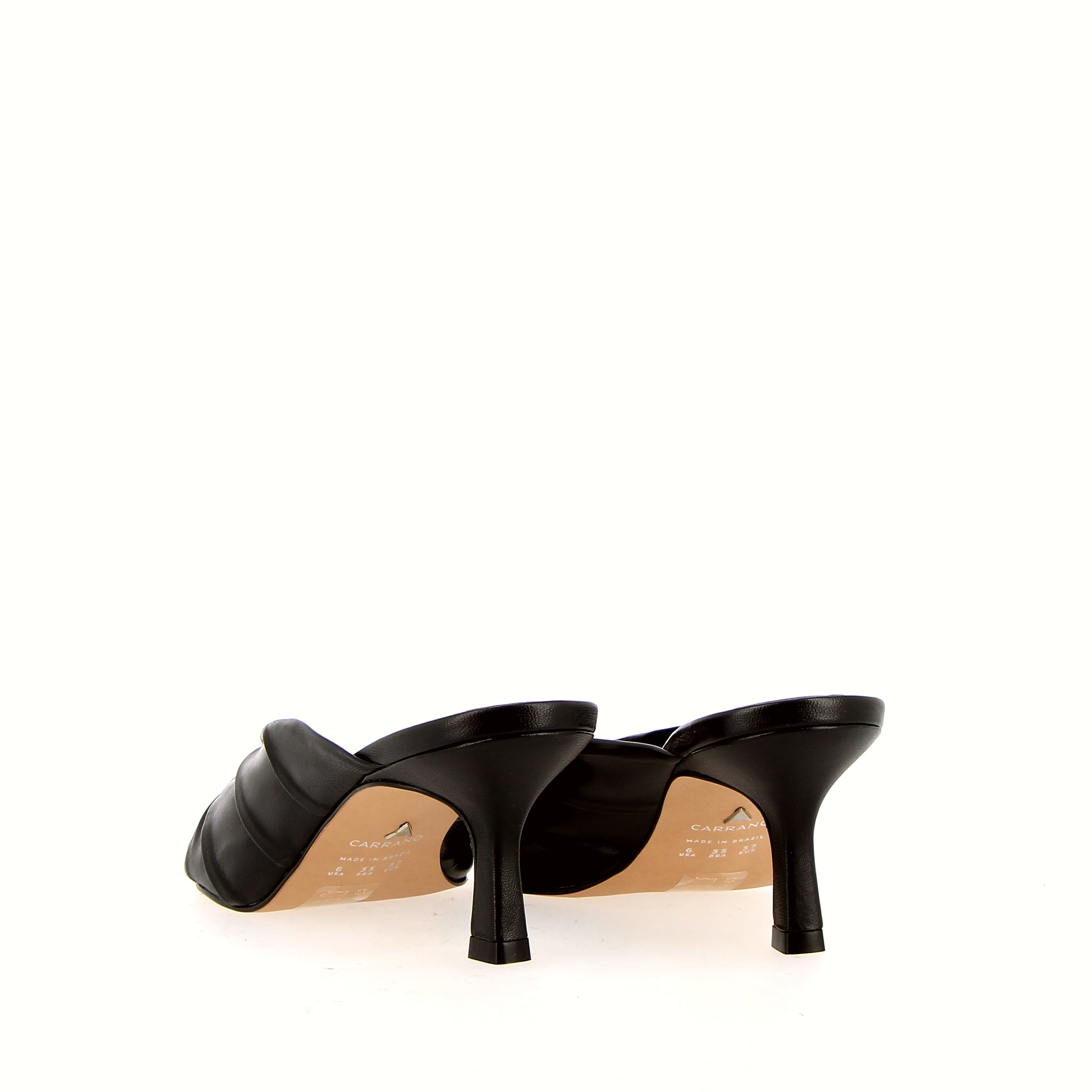 Black leather slide sandal