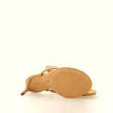 Suede leather thong sandal on heel