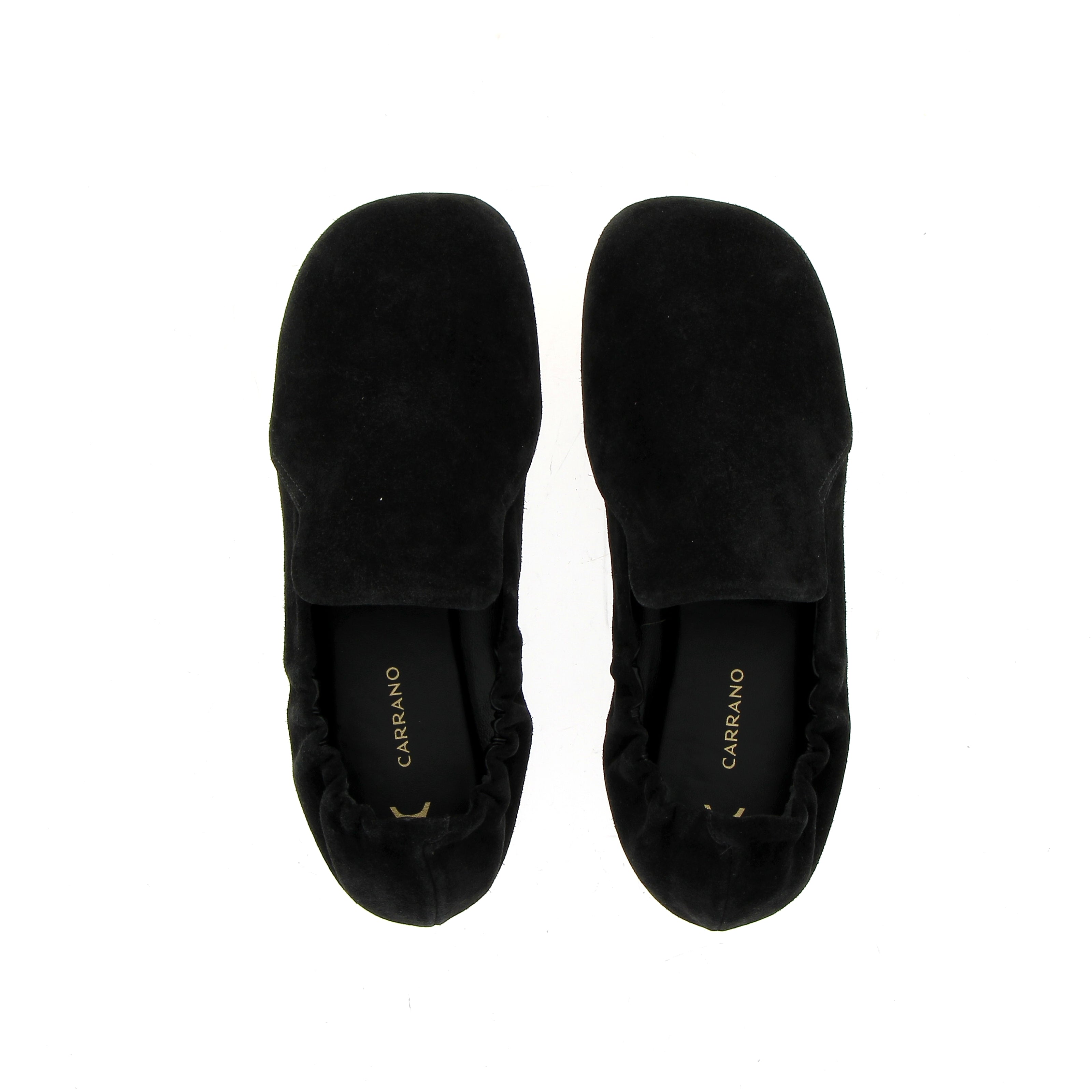 Mocassino pantofola nero in camoscio