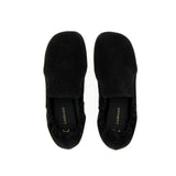 Mocassino pantofola nero in camoscio