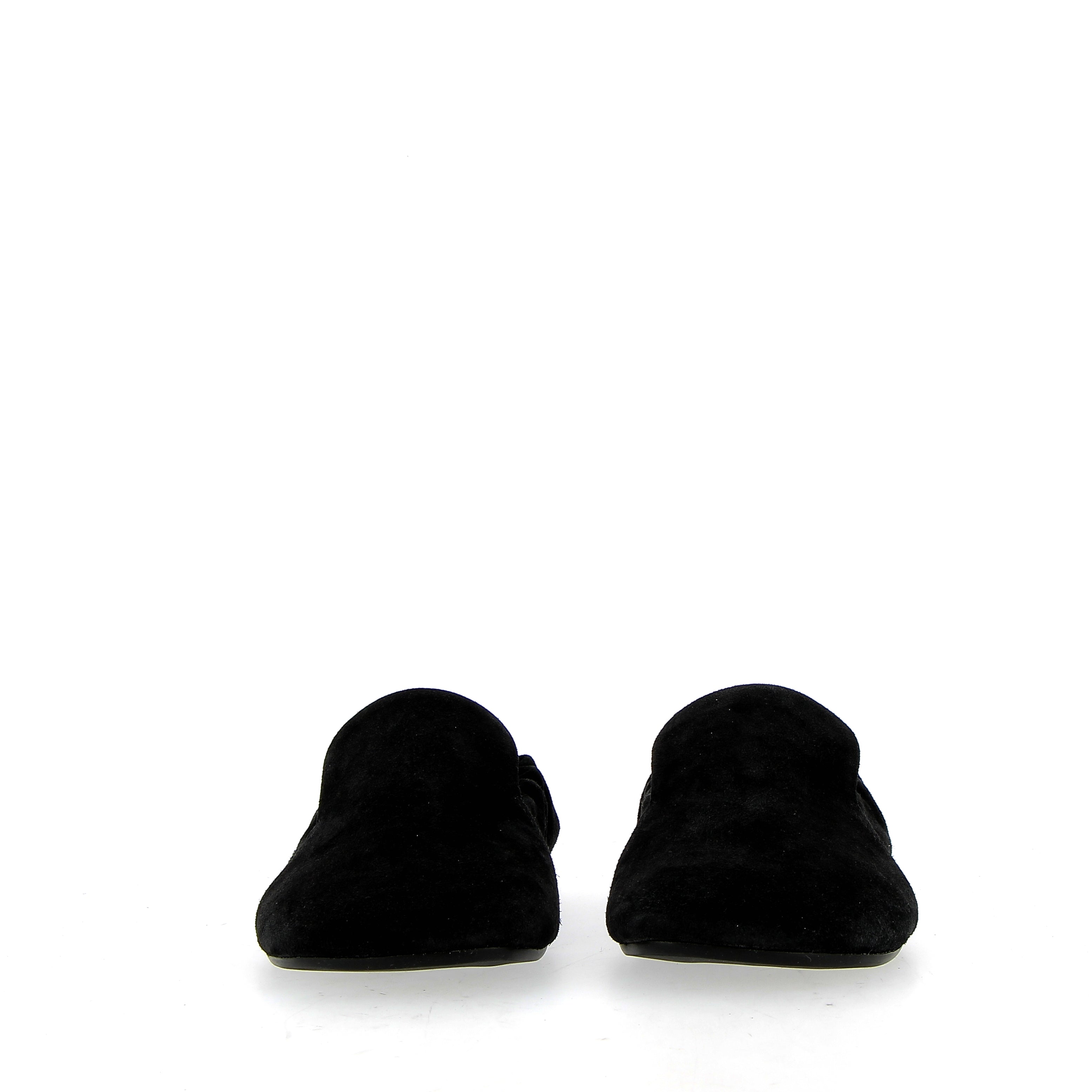 Mocassino pantofola nero in camoscio