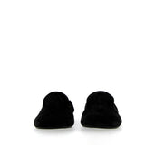 Mocassino pantofola nero in camoscio