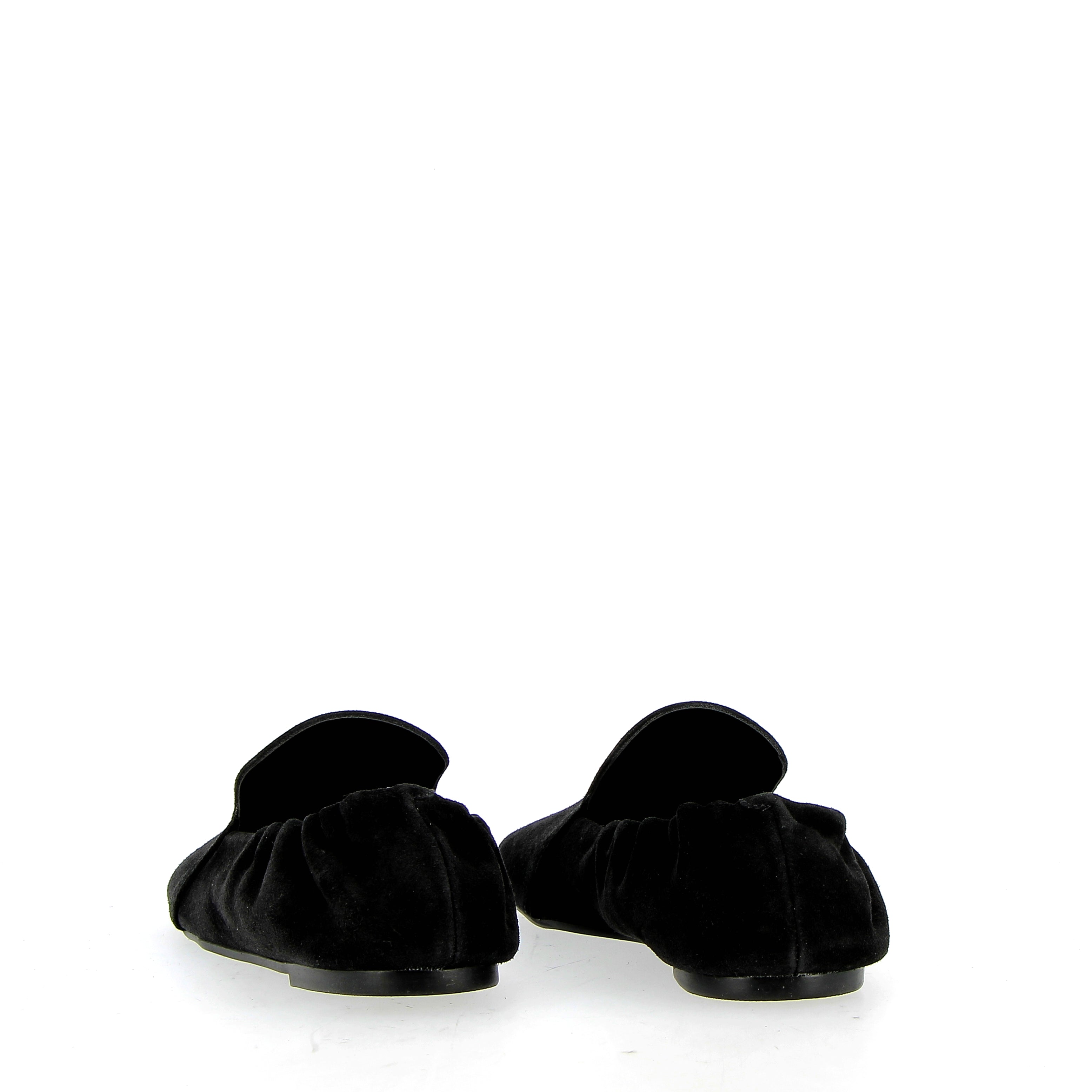 Mocassino pantofola nero in camoscio