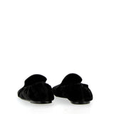 Mocassino pantofola nero in camoscio