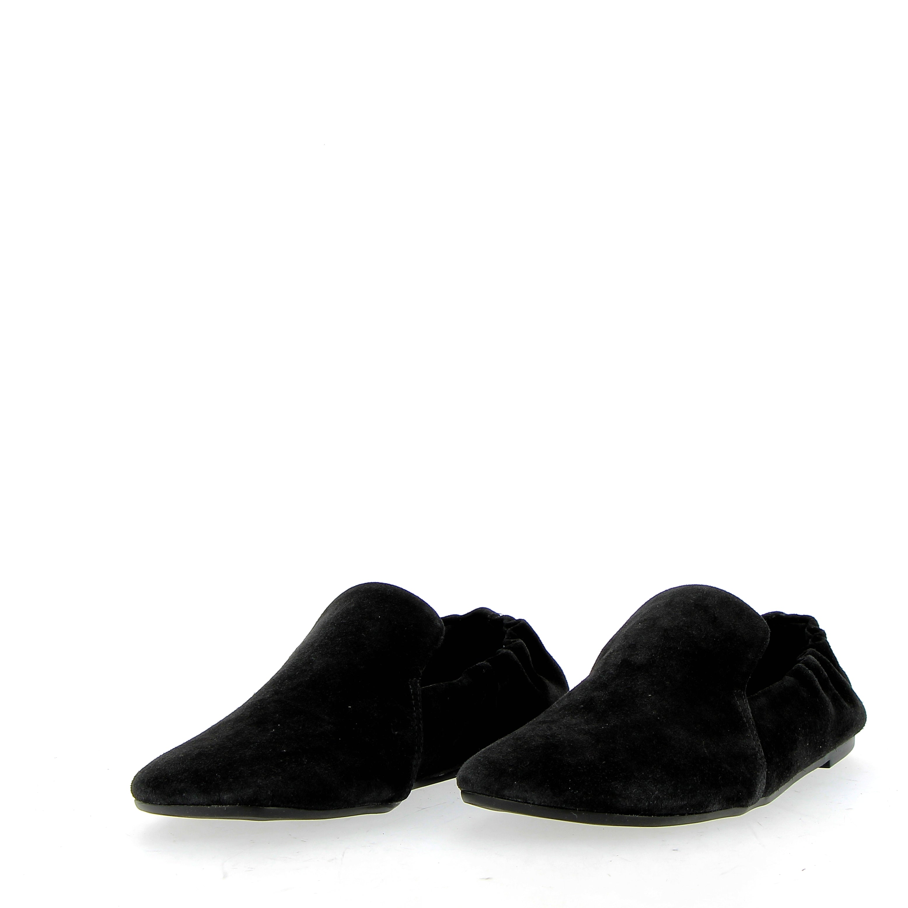 Mocassino pantofola nero in camoscio