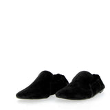 Mocassino pantofola nero in camoscio
