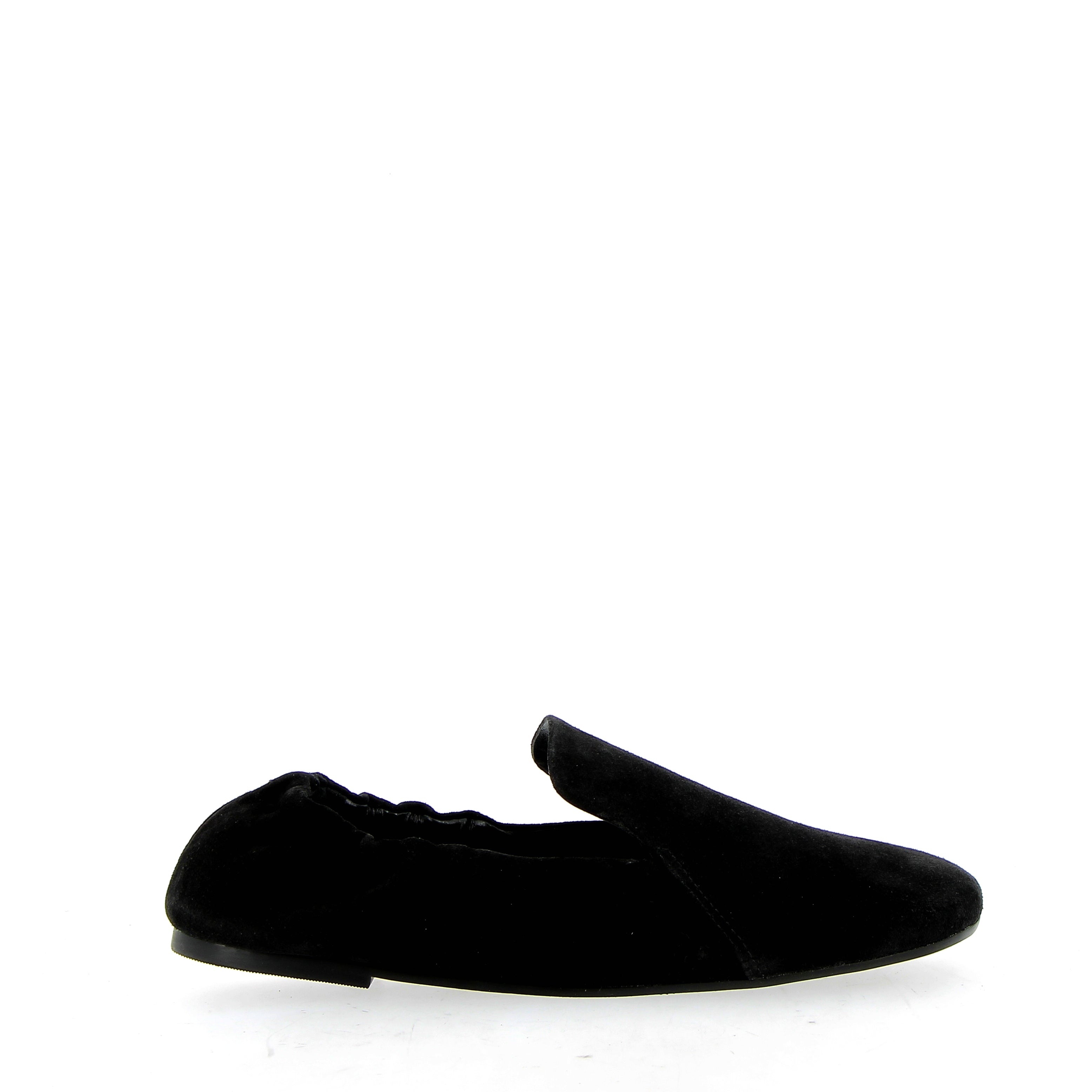 Mocassino pantofola nero in camoscio
