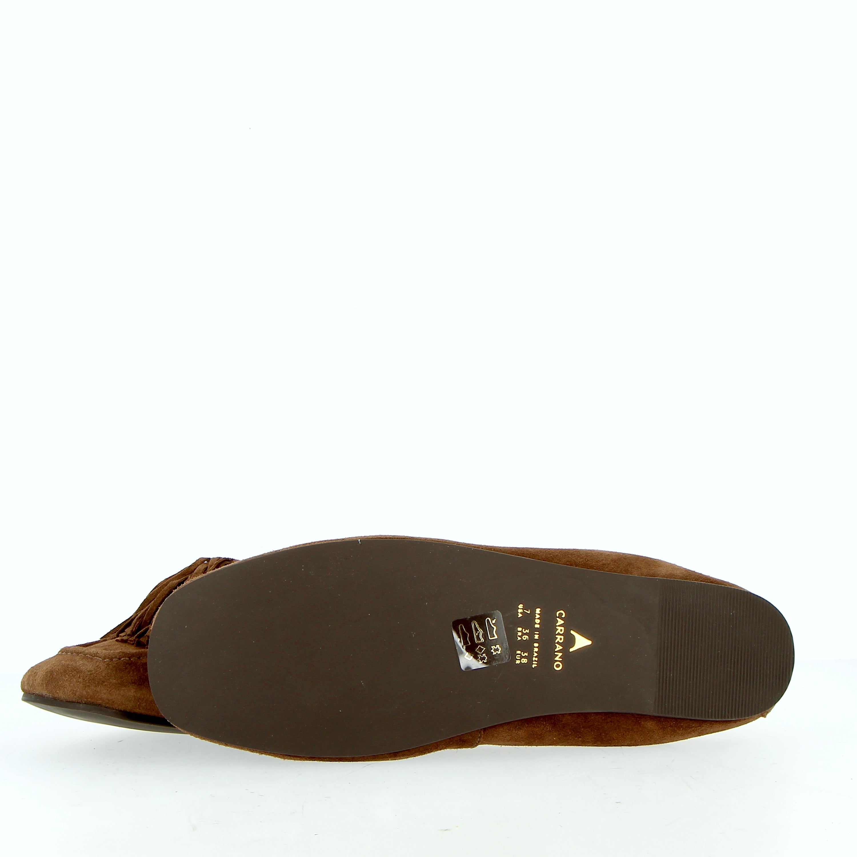 Mocassino con nappone bruciato in camoscio