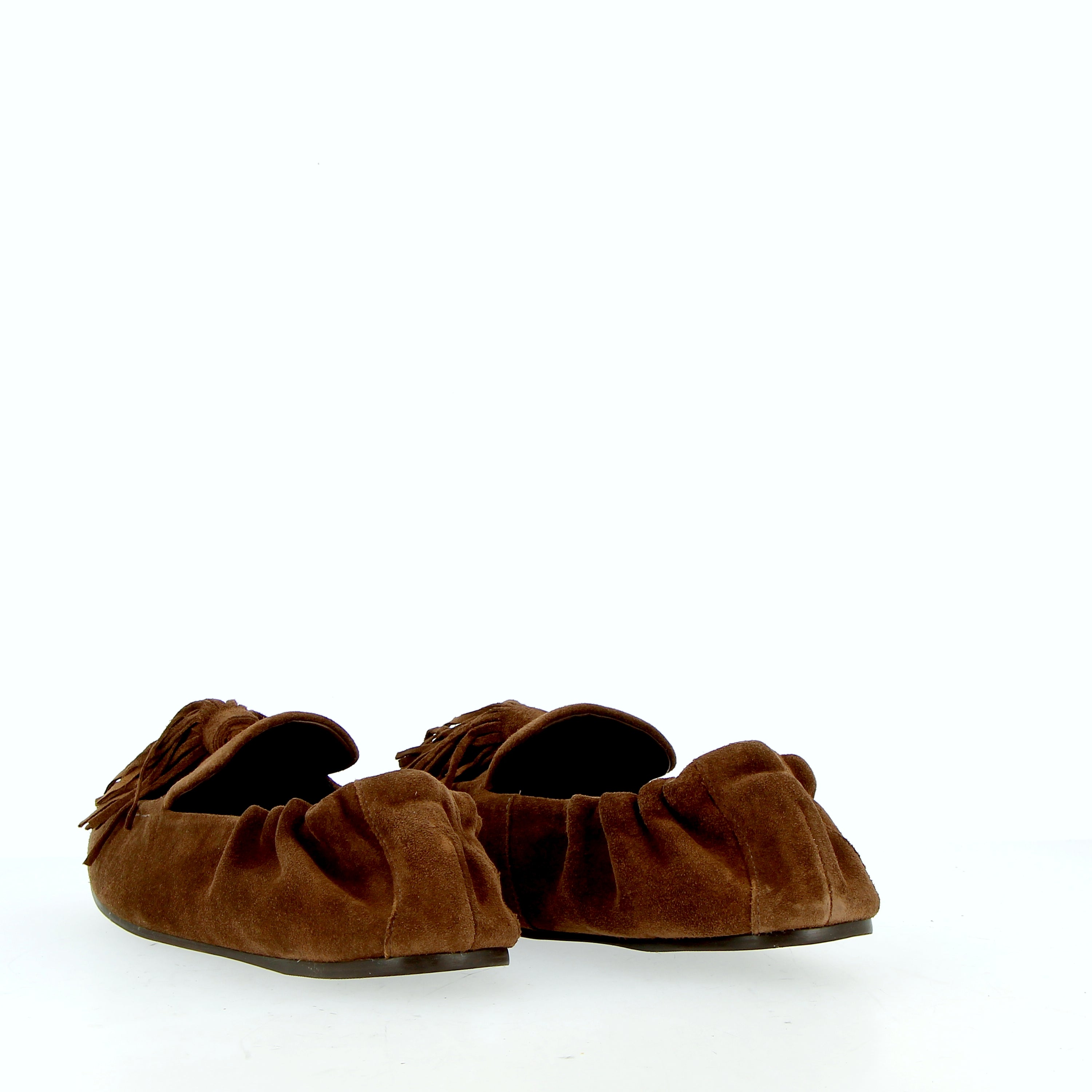 Mocassino con nappone bruciato in camoscio