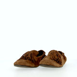 Mocassino con nappone bruciato in camoscio