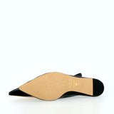 Ballerina nera in pelle a punta