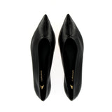 Ballerina nera in pelle a punta