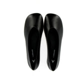 Ballerina nera in pelle forma a piede