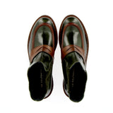 Stivaletto Chelsea a mocassino verdone con elastici in lana