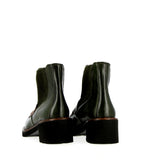 Stivaletto Chelsea a mocassino verdone con elastici in lana