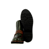 Stivaletto Chelsea a mocassino verdone con elastici in lana