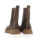 Brown calfskin Chelsea boot with elastic and zip