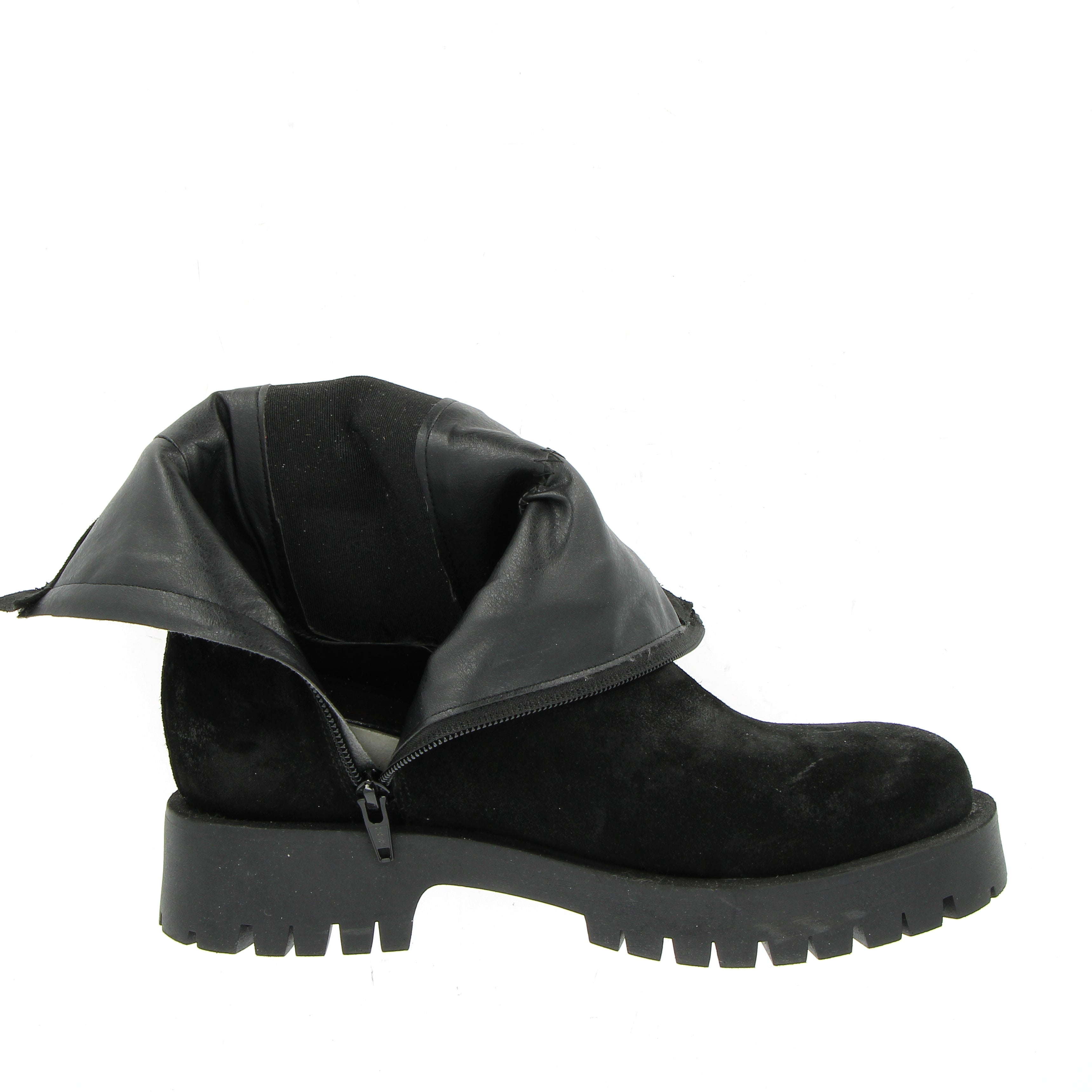 Vintage black suede Chelsea boot with internal wedge