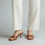 Ciabattina cuoio con tacco