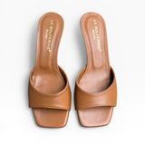 Ciabattina cuoio con tacco