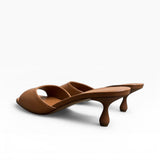 Ciabattina cuoio con tacco