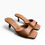 Ciabattina cuoio con tacco