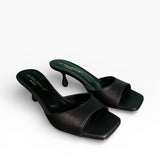 Ciabattina nera con tacco