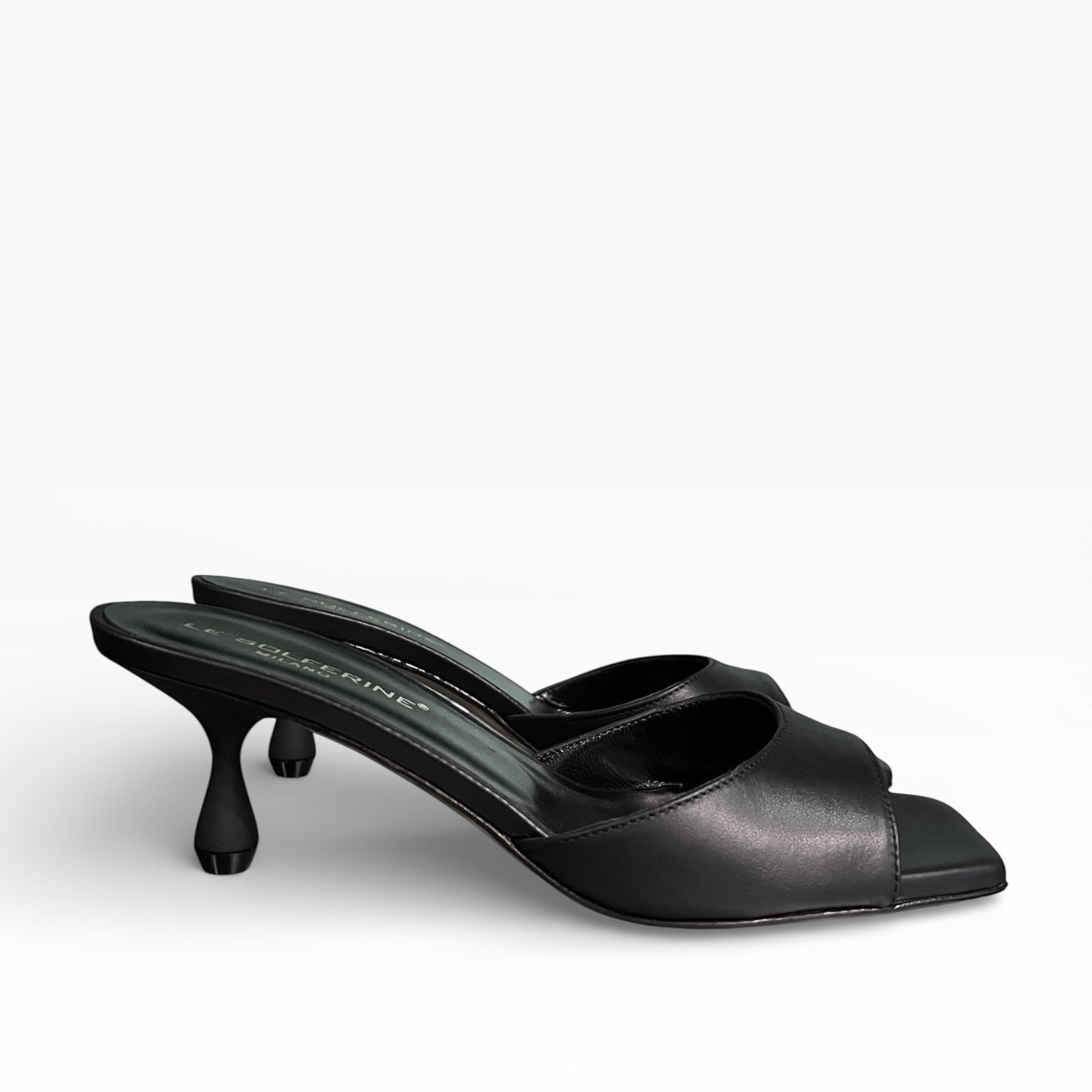 Ciabattina nera con tacco