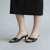 Ciabattina nera con tacco